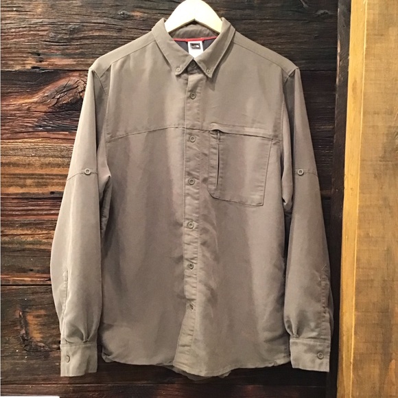 North Face Hiking Shirt Convertible Sleeve Button Down Outdoor Performance Top - Picture 16 of 16